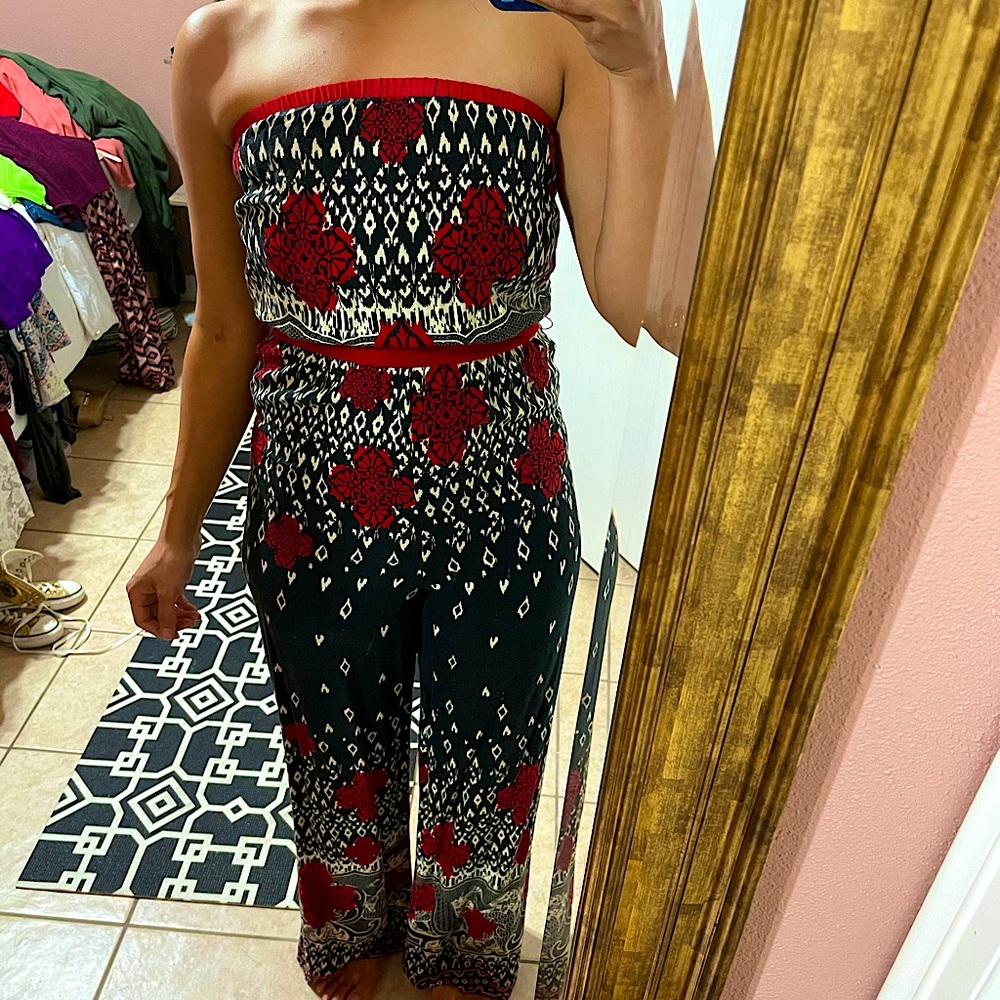 Roses jumper with chiffon ribbon belt